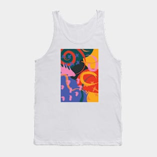 Colorful Retro Abstract Shapes 2 Tank Top